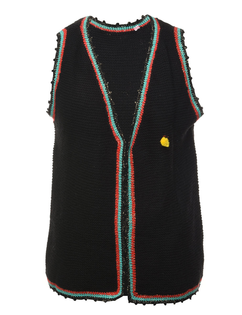 Black Sweater Vest - L