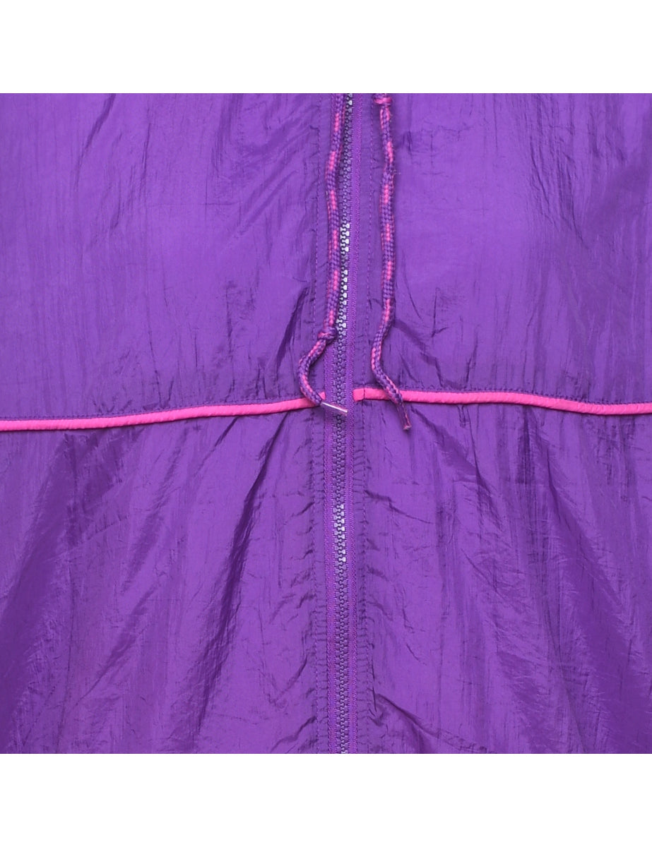 Purple & Pink Contrast Trim Nylon Jacket - L