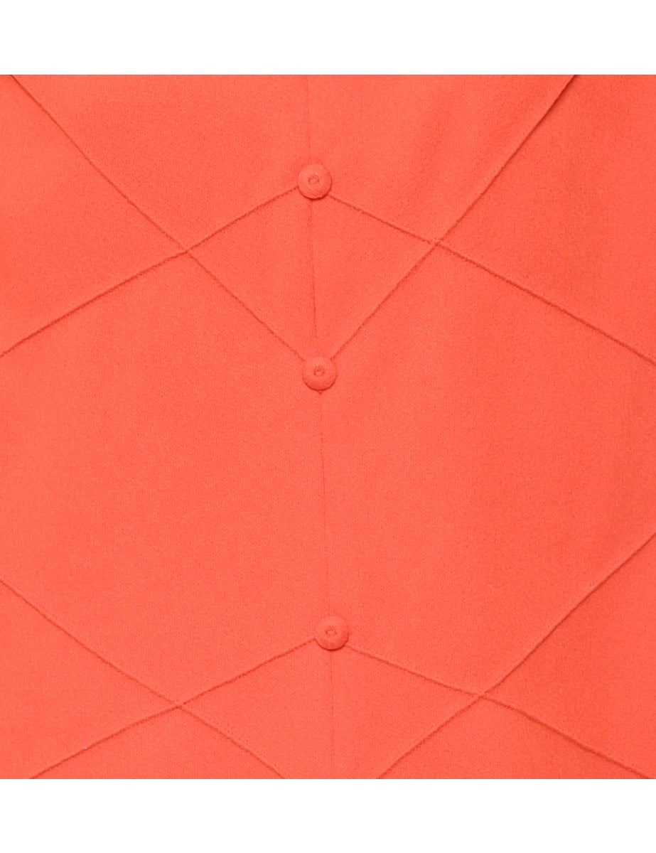 Short Sleeve Red Dress - L