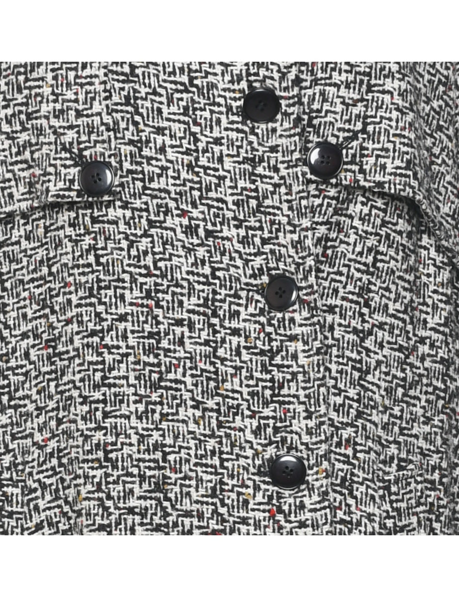 Single Breasted Wool Coat - L
