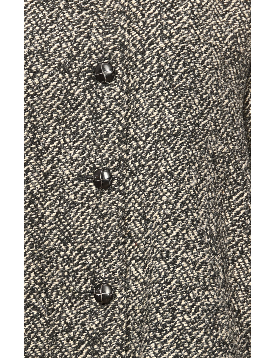 Single Breasted Grey Classic Coat - L