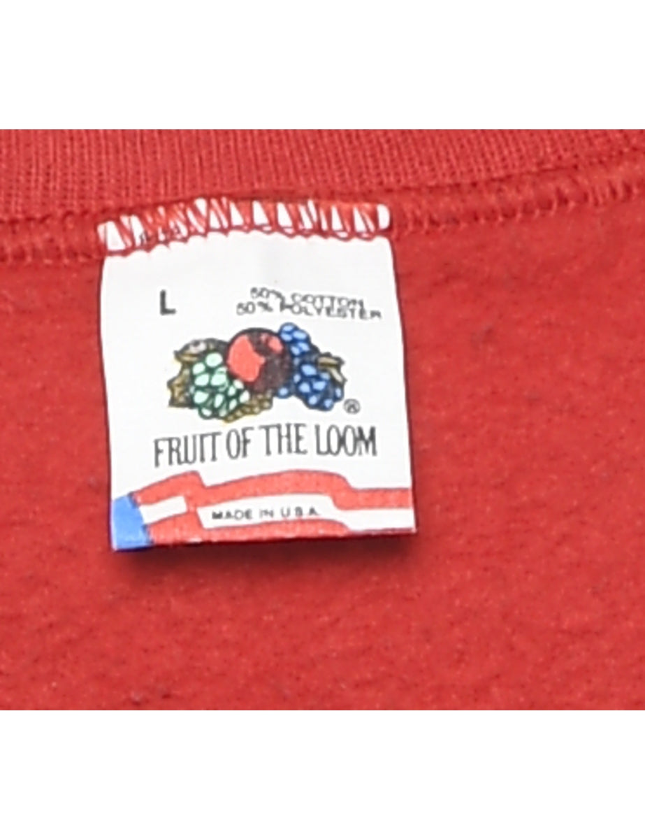 Red Christmas Animal Design Sweatshirt - L