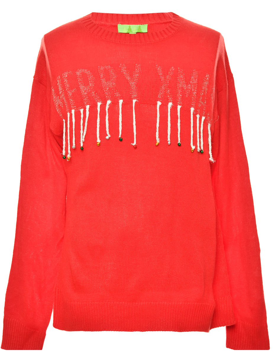 Embellished Christmas Jumper - M