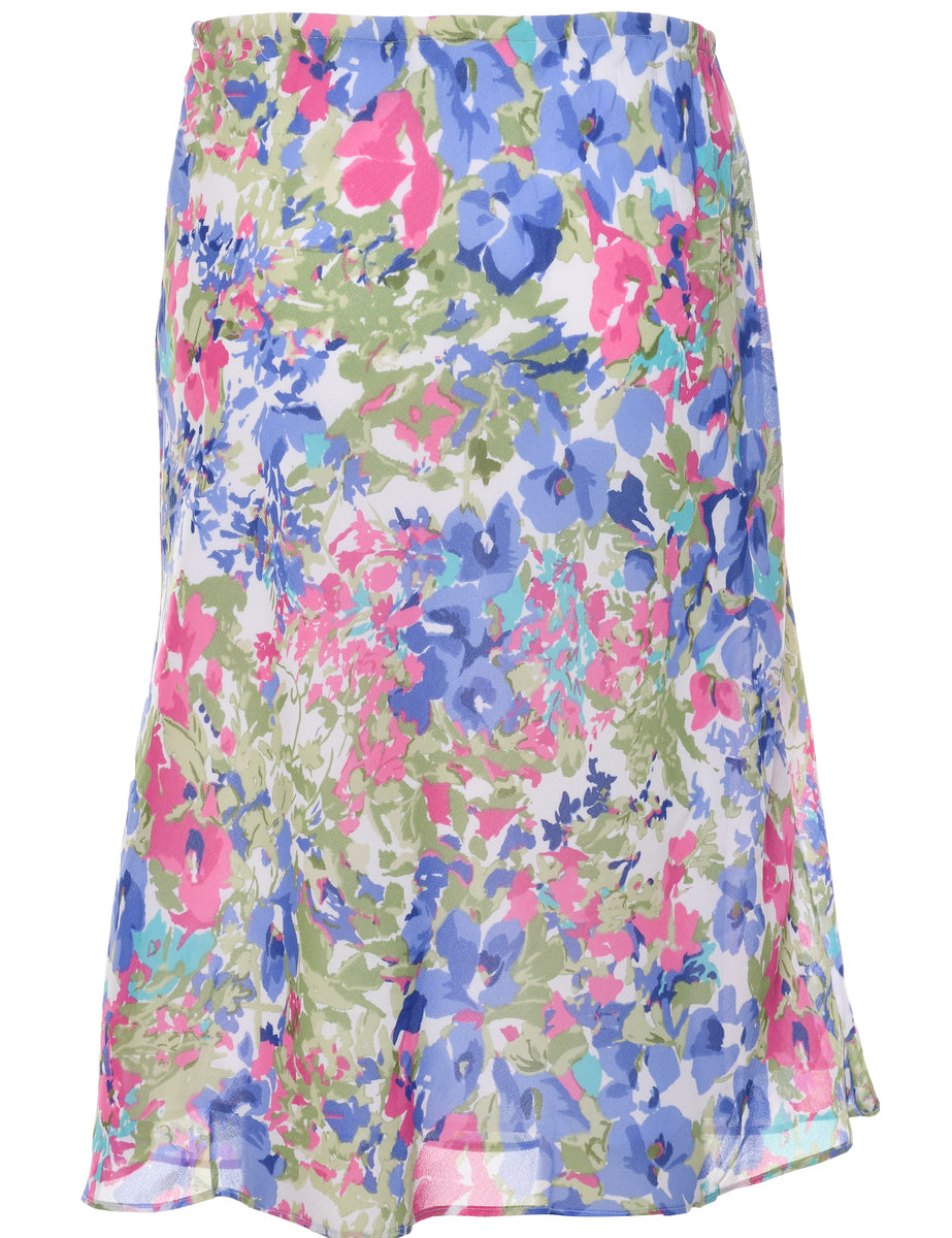 Abstract Print Midi Skirt - M