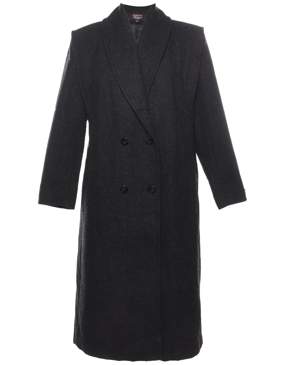 Black Wool Coat - L