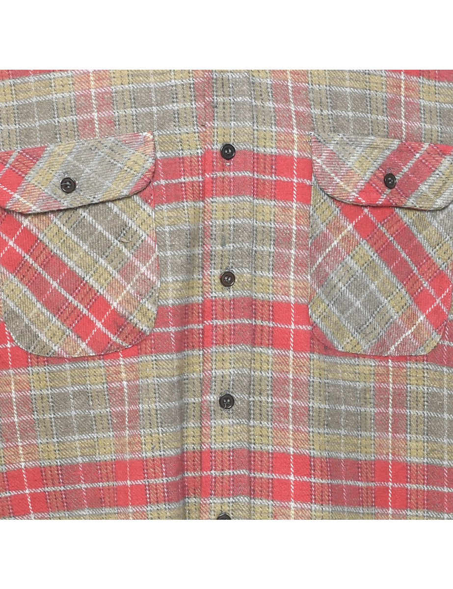 Brown Checked Shirt - M