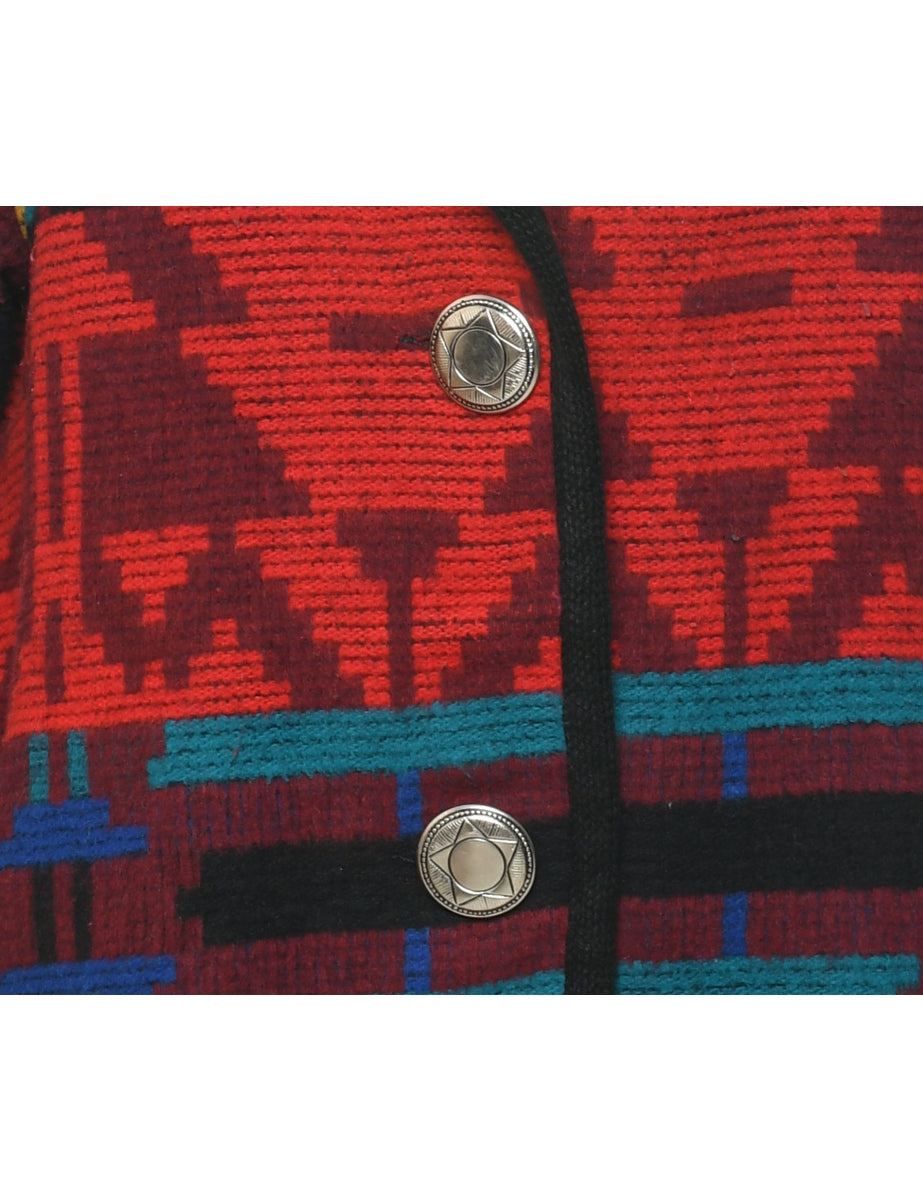 Multi-colour Wool Coat - M