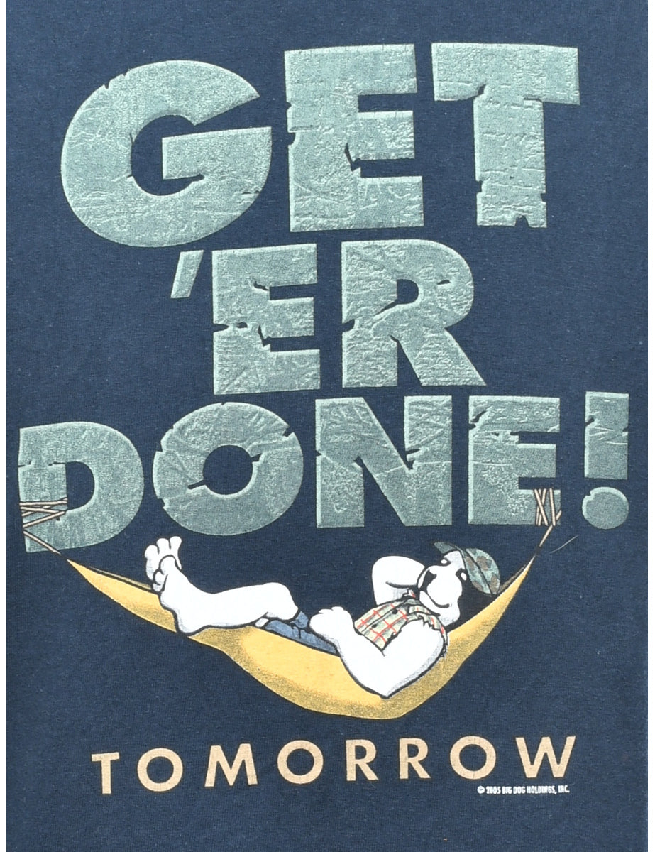 Get 'Er Done Navy Printed Vest - M