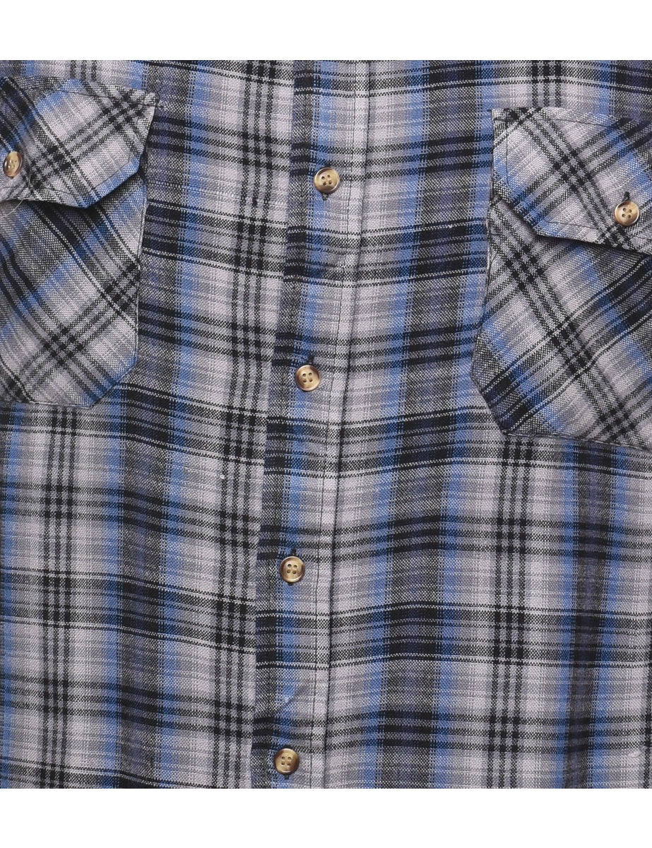 Grey Checked Shirt - L