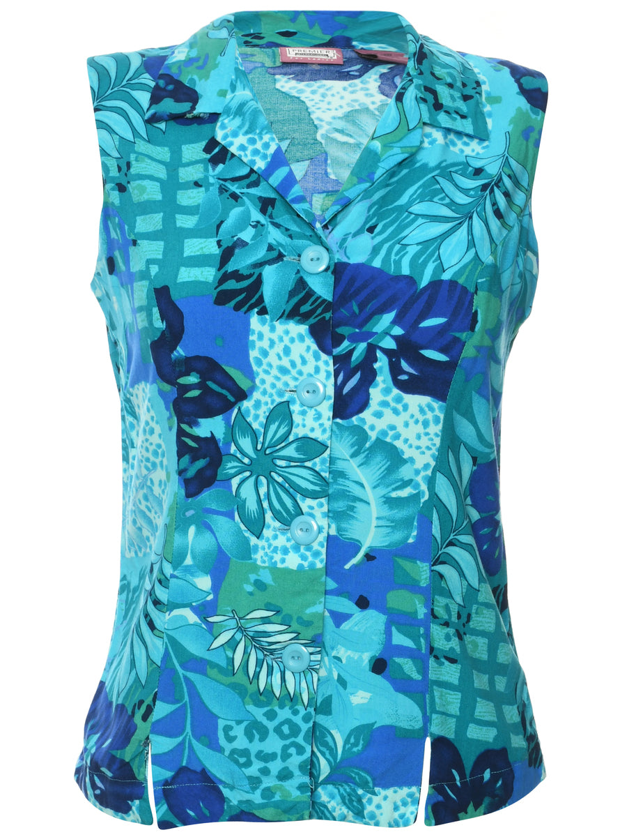 Hawaiian Print Vest - M