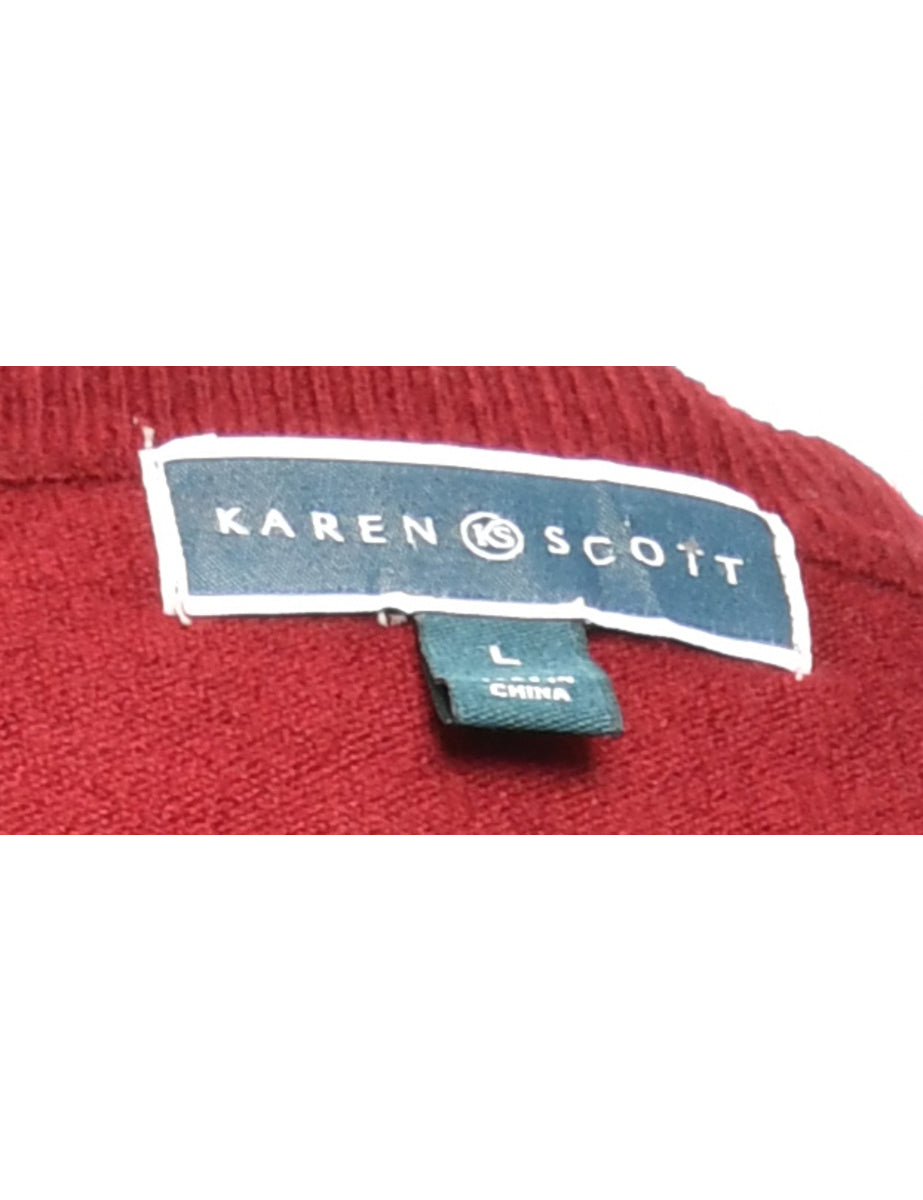 Maroon Karen Scott Cardigan - L