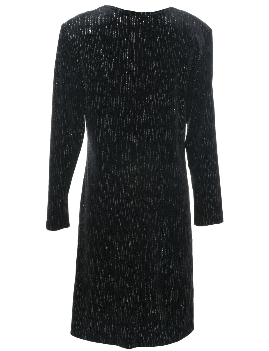 Velvet Snakeskin Finish Evening Dress - L