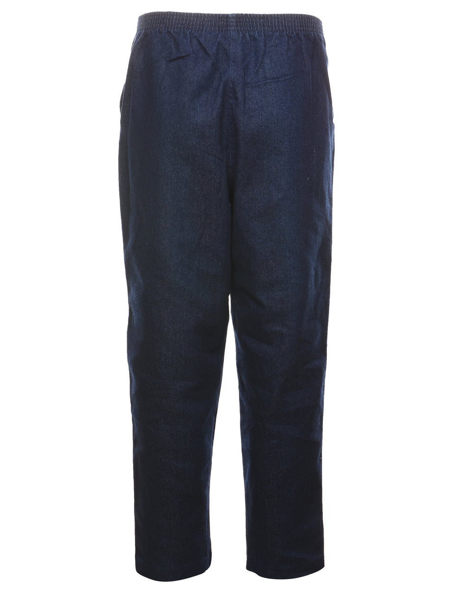 Elasticated Waist Dark Wash Lee Denim Trousers - W26 L26