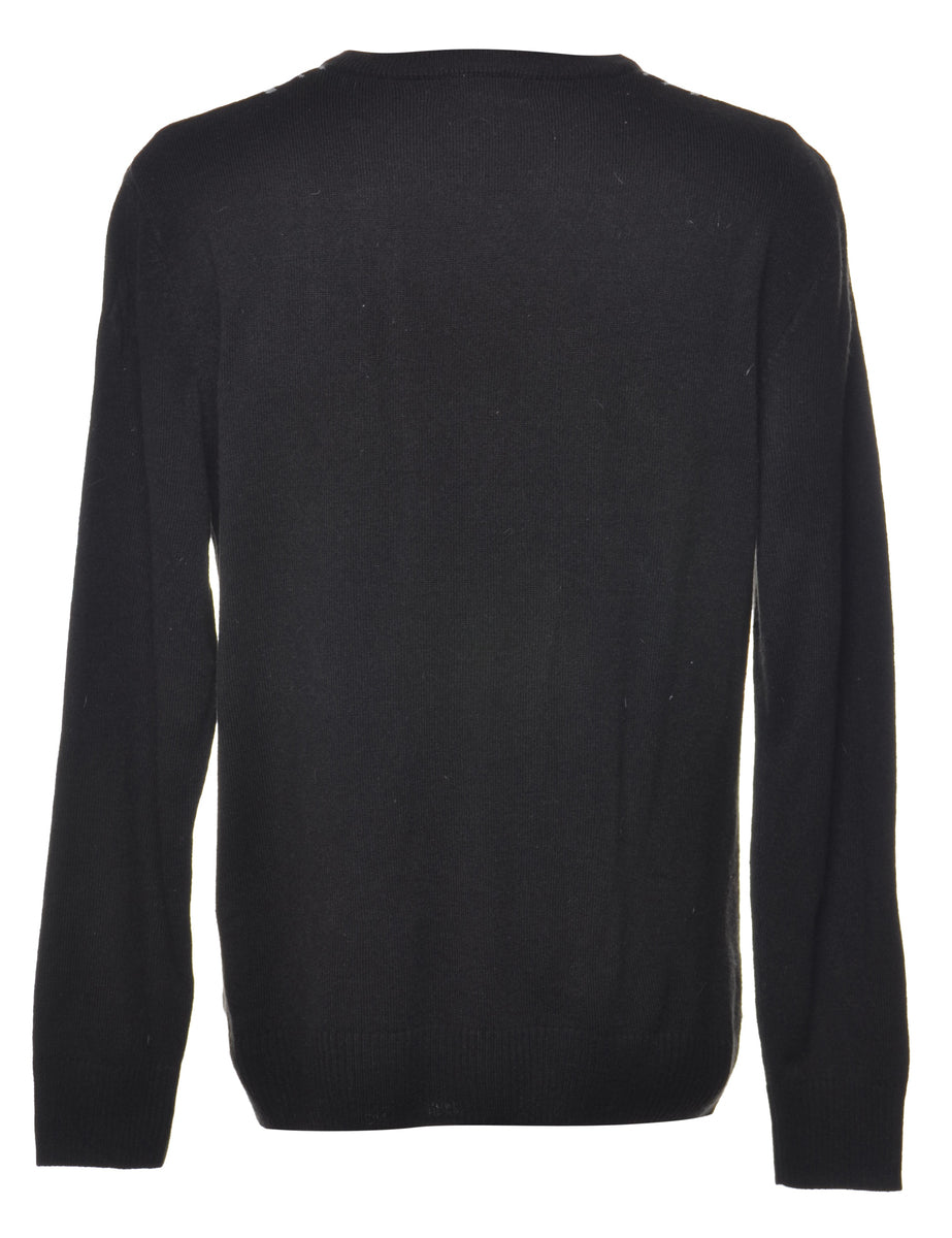 Striped Black Jumper - M