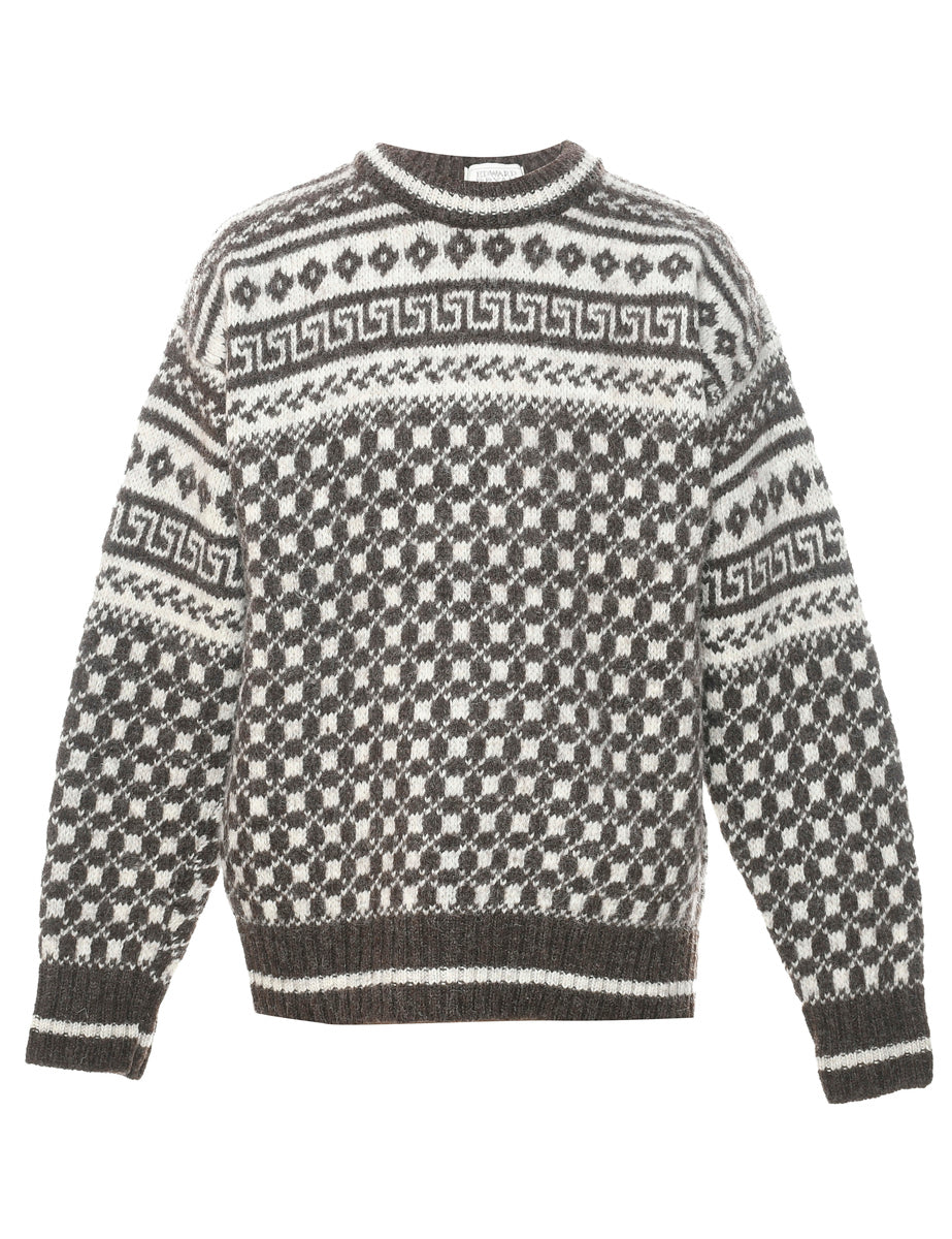 Wool Brown Jumper - M