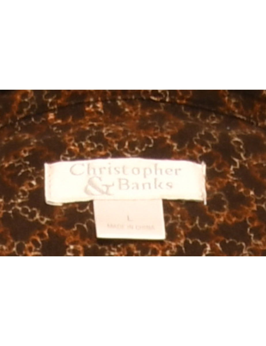 Patterned Brown Jacket - L