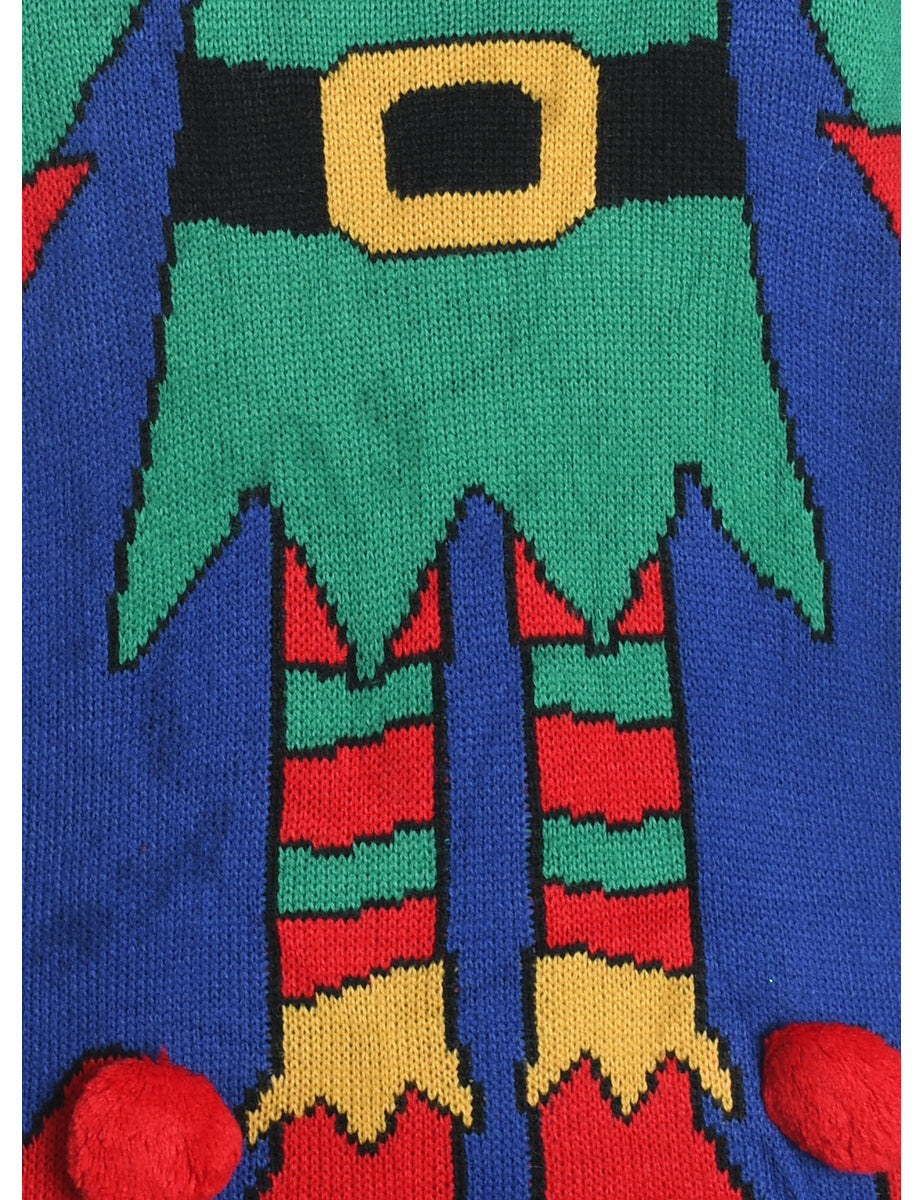 Blue Christmas Jumper - L