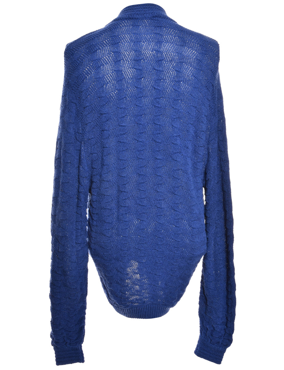 Button Front Navy Cardigan - XL