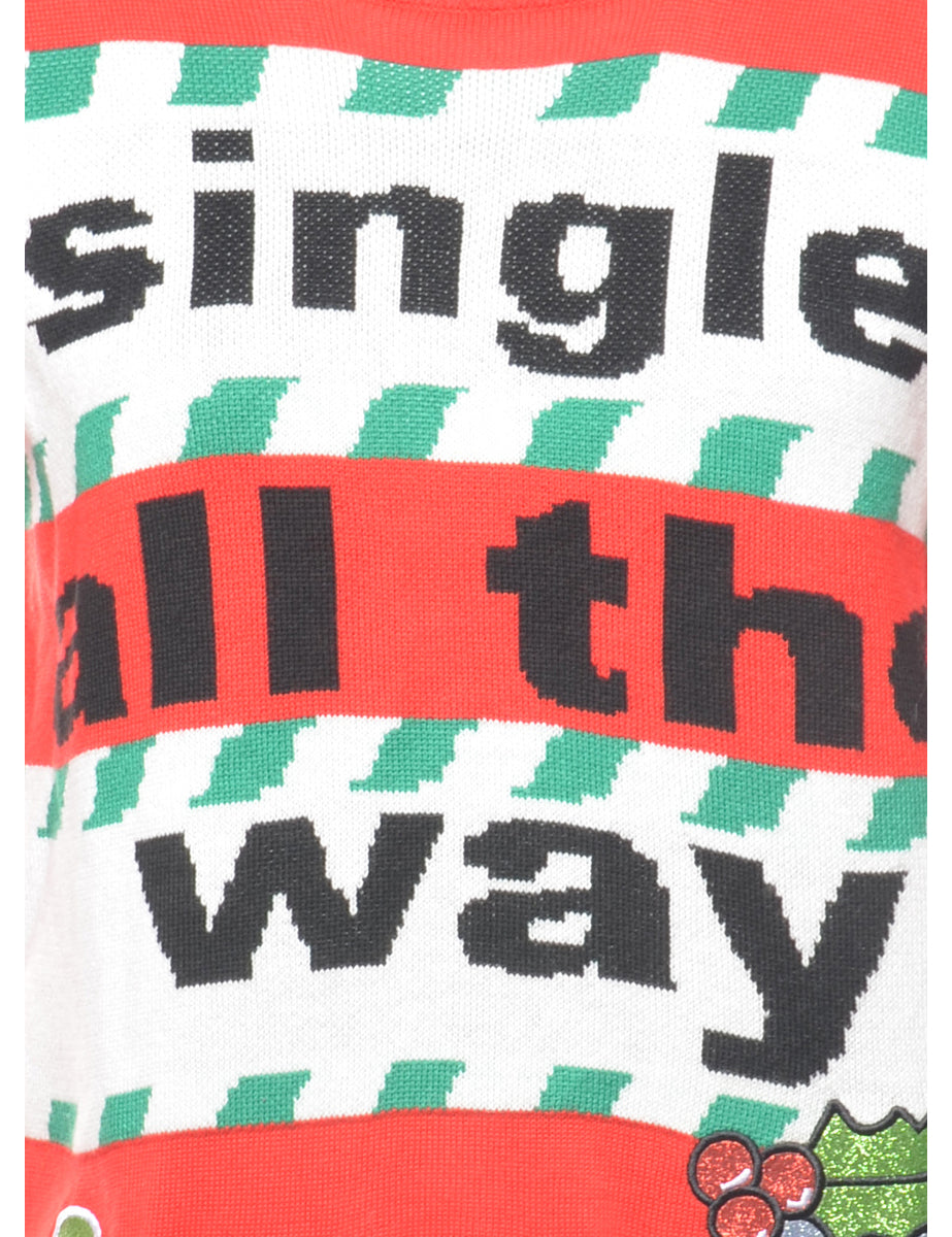 Festive Print Christmas Jumper - M