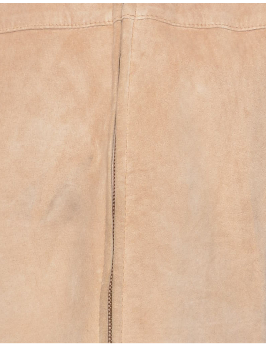 Light Brown Shearling Suede Jacket - L