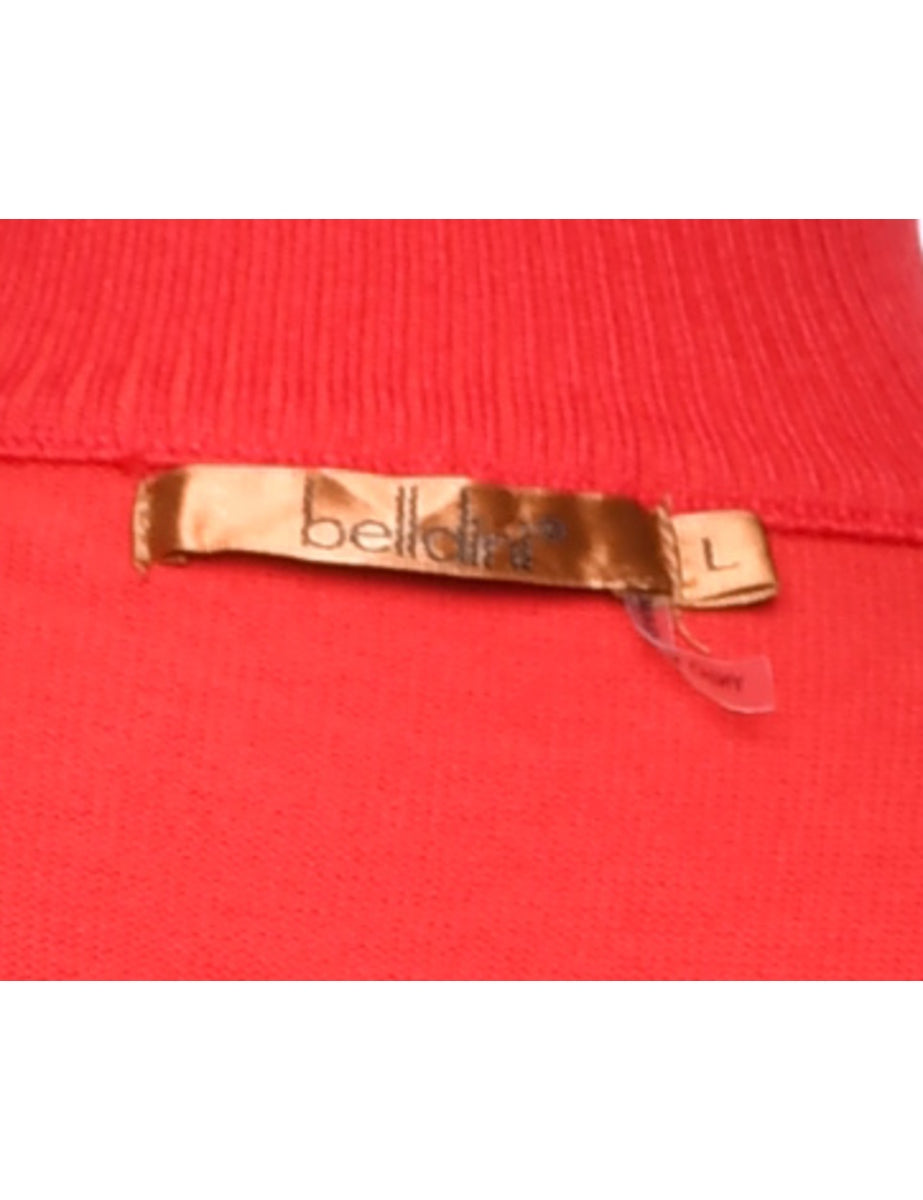 Beaded Red Cardigan - M