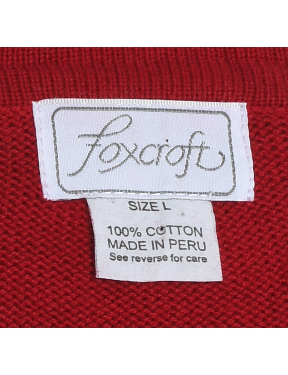 Red Christmas Cardigan - L