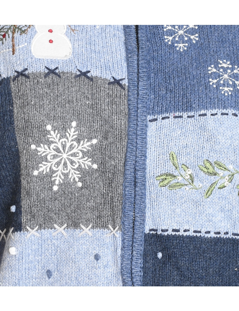 Snowman Christmas Cardigan - M