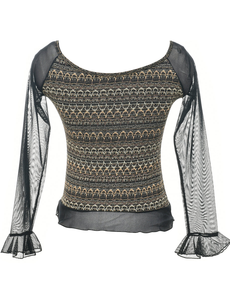 Metallic Finish Evening Top - XS