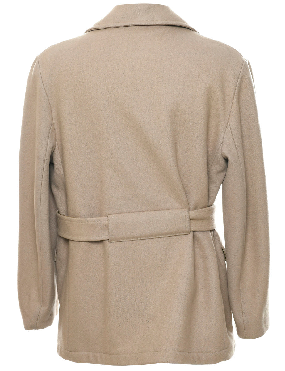 Light Brown Wool Coat - M