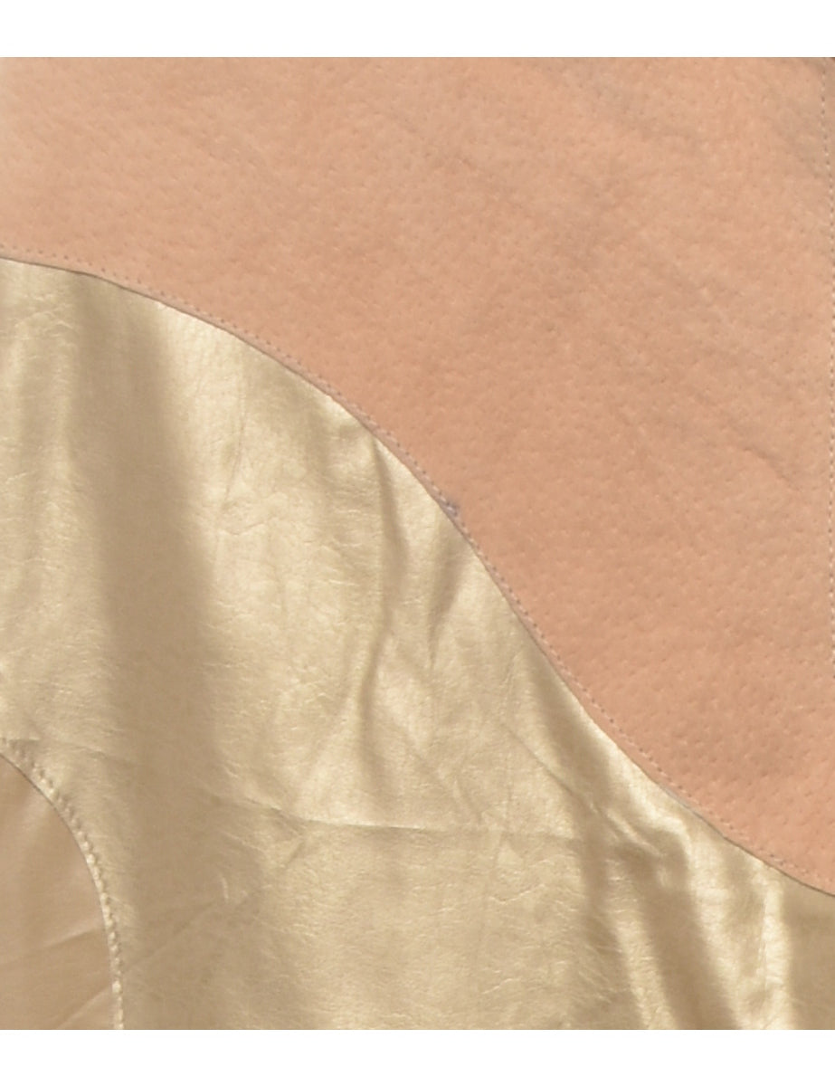 Flared Leg Faux Leather Abstract Trousers - W27 L31
