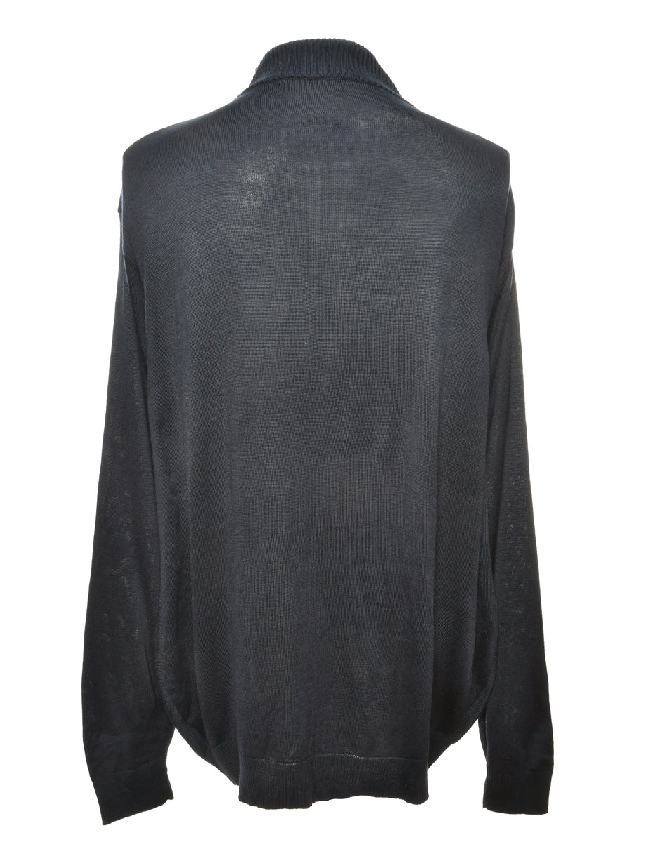Quarter Zip Blue Jumper - XL