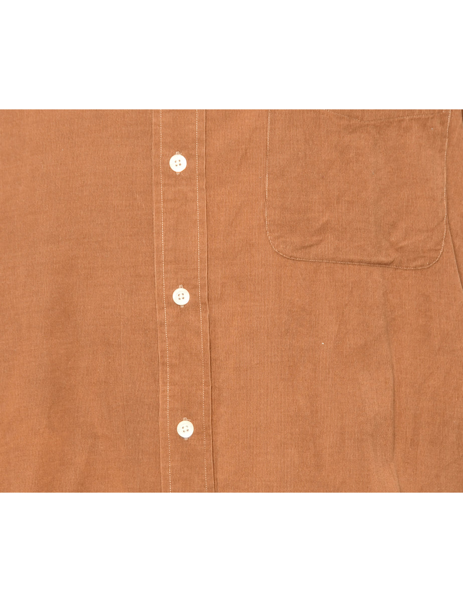 Brown Corduroy Classic Shirt - L
