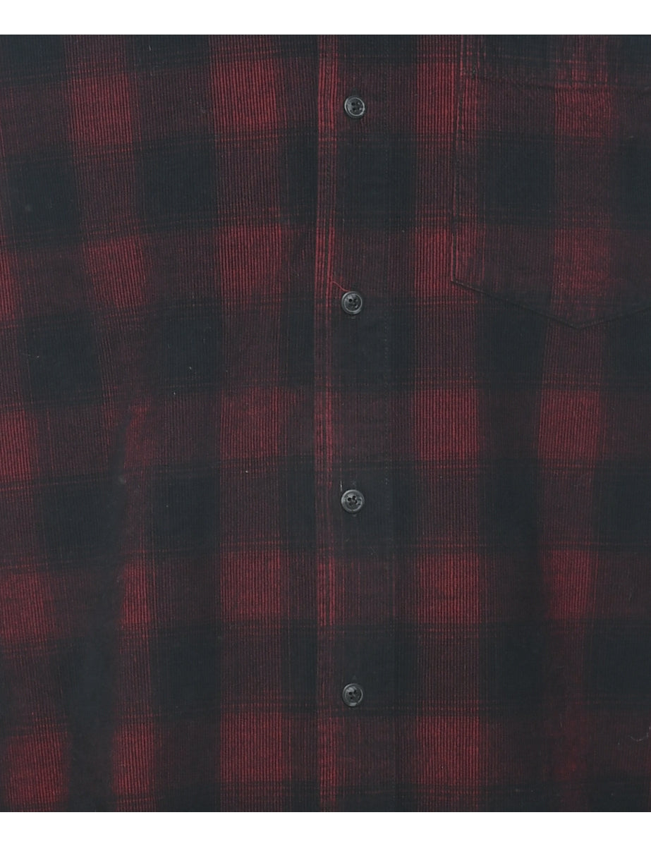 Corduroy Checked Shirt - M