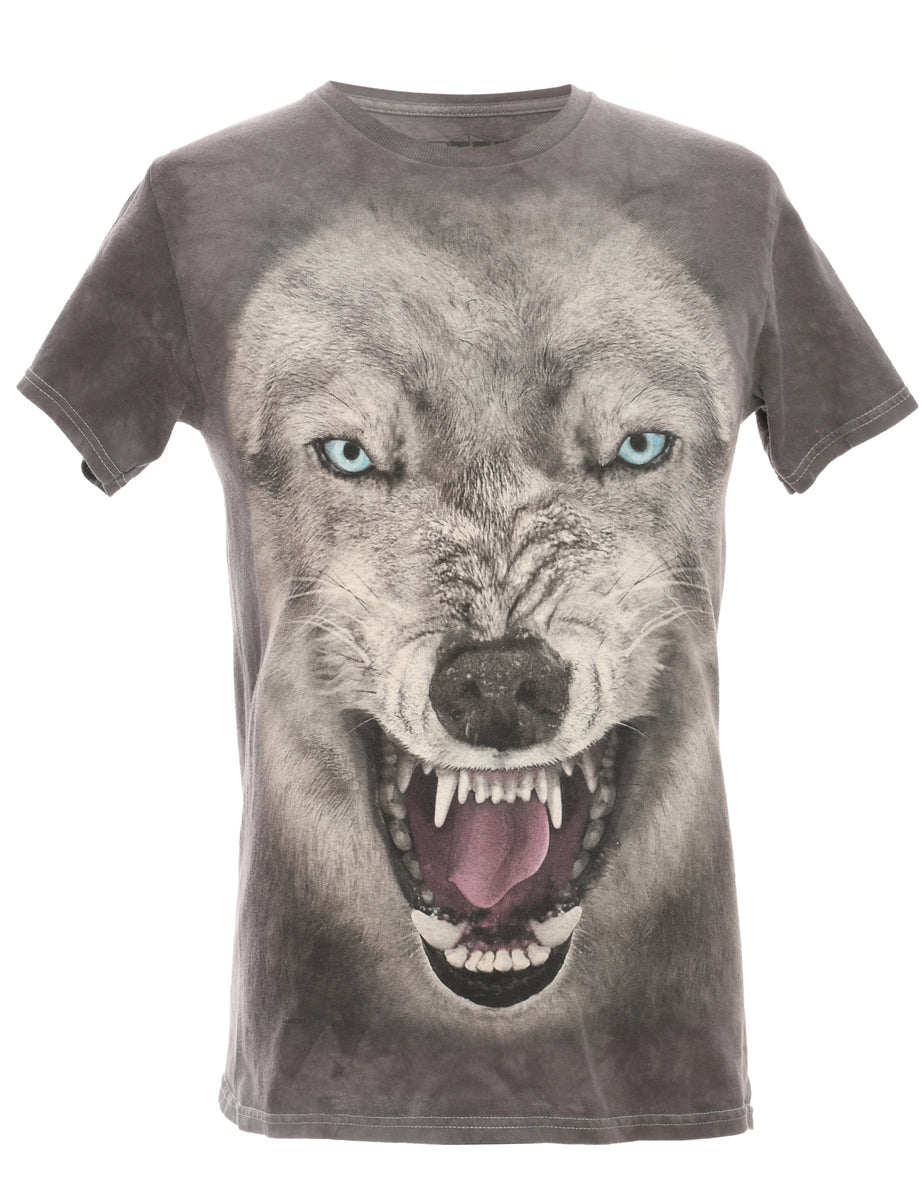 Wolf Print Animal T-shirt - S