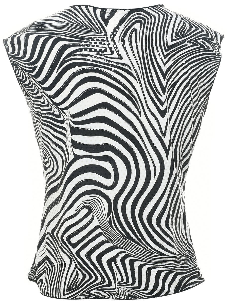 Abstract Print Evening Top - M