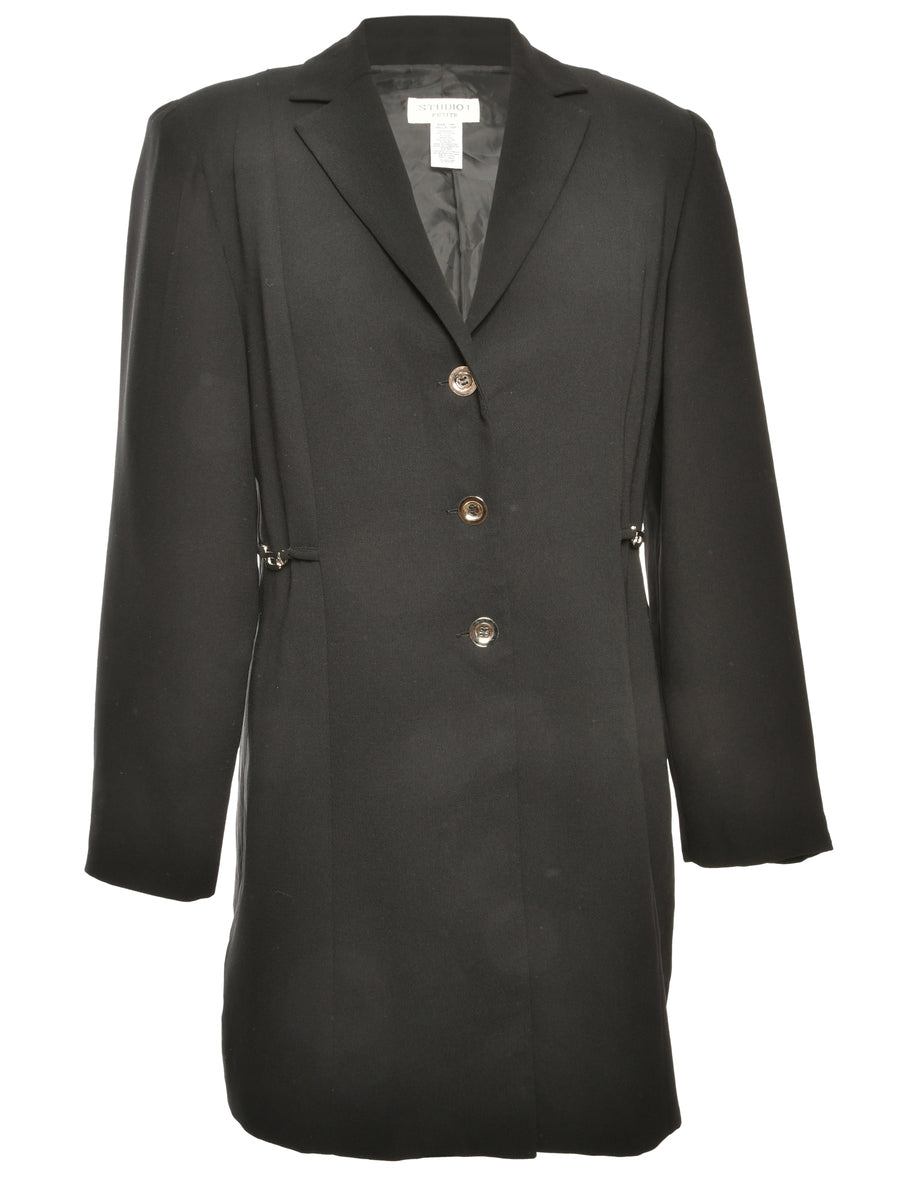 Button Front Black Jacket - M