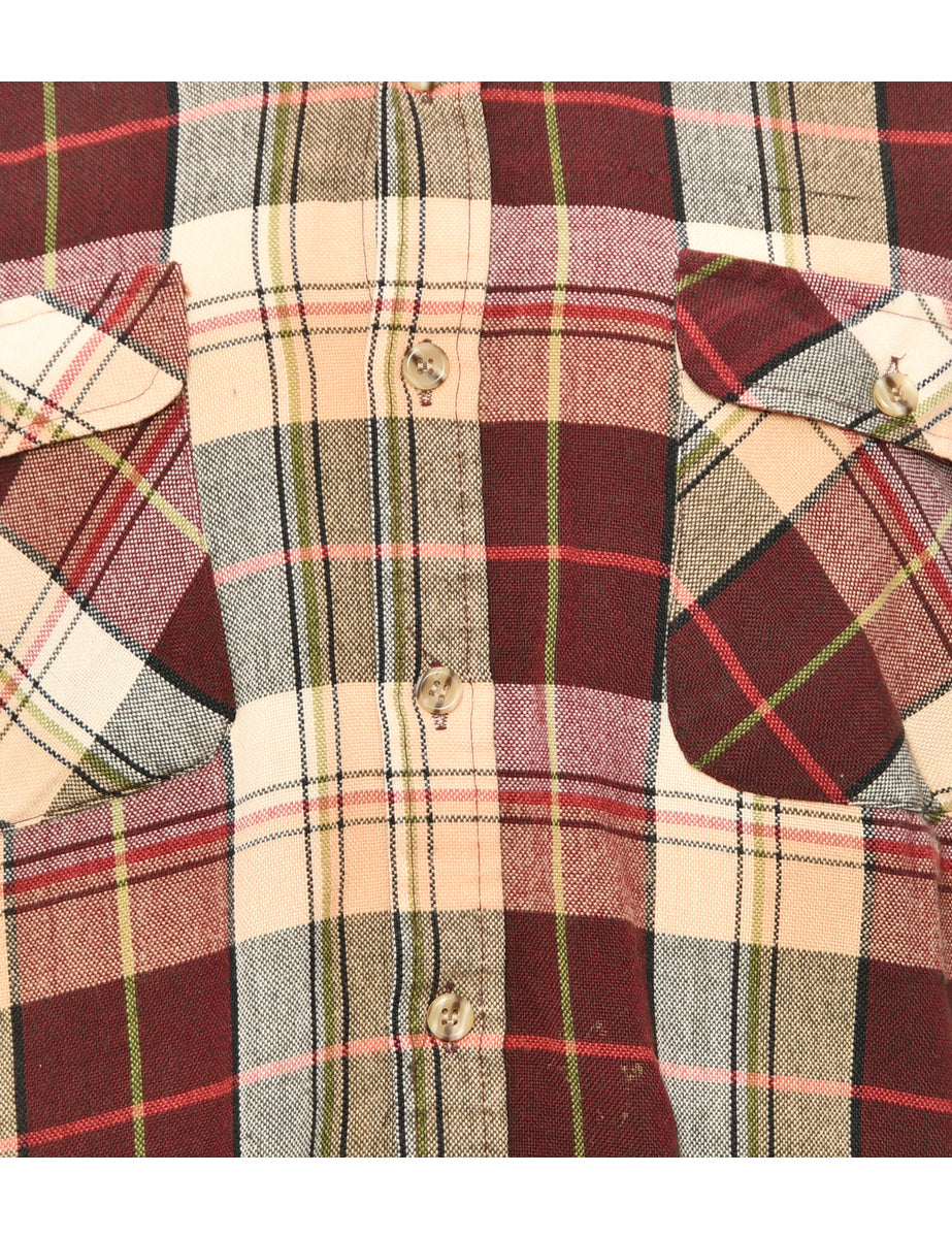 Arrow Maroon Checked Shirt - L