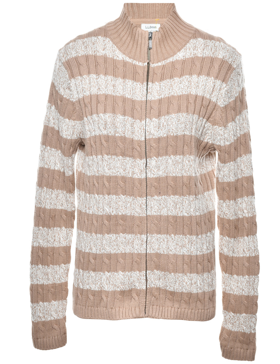 L.L. Bean Striped Cardigan - L