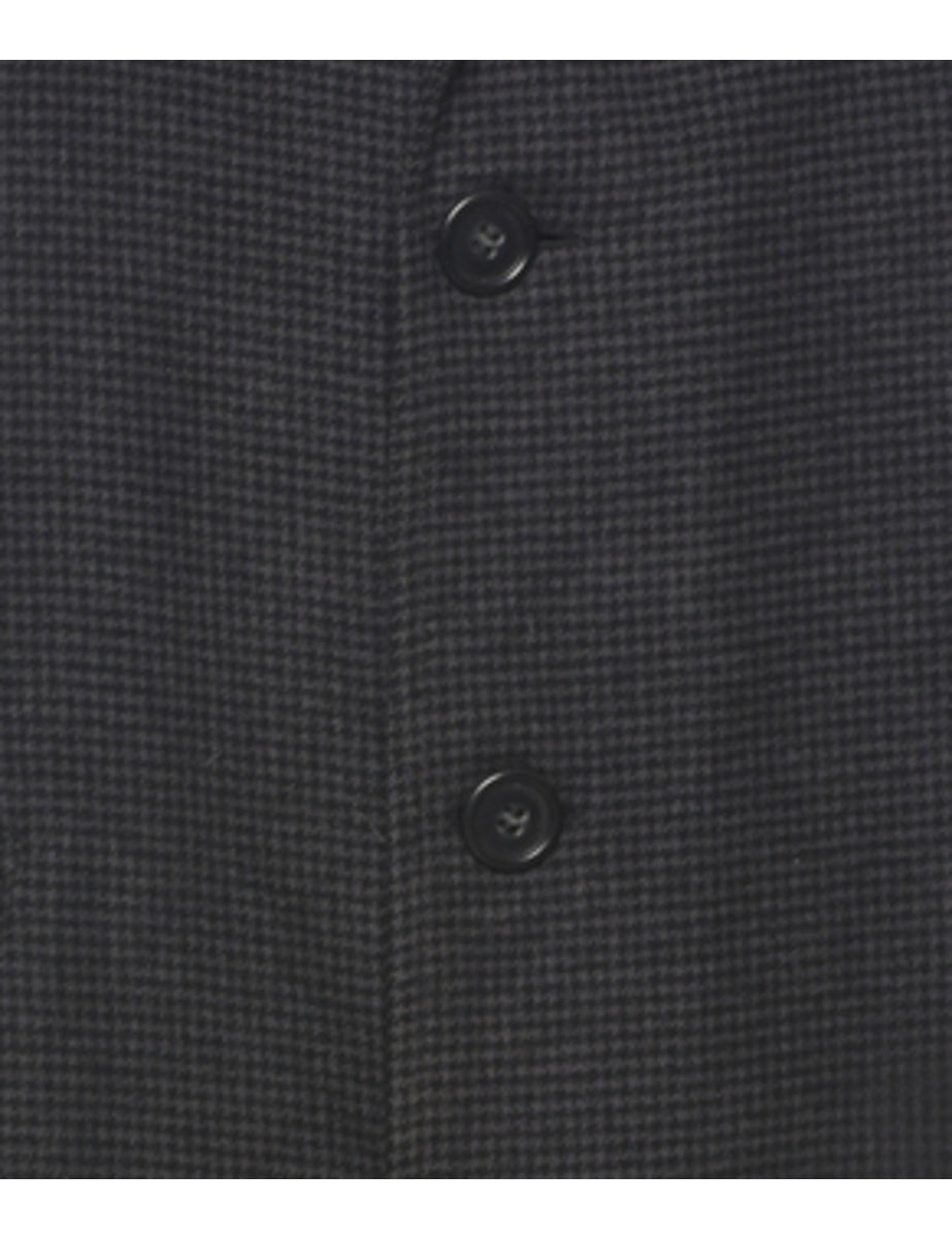 Checked Wool Coat - L
