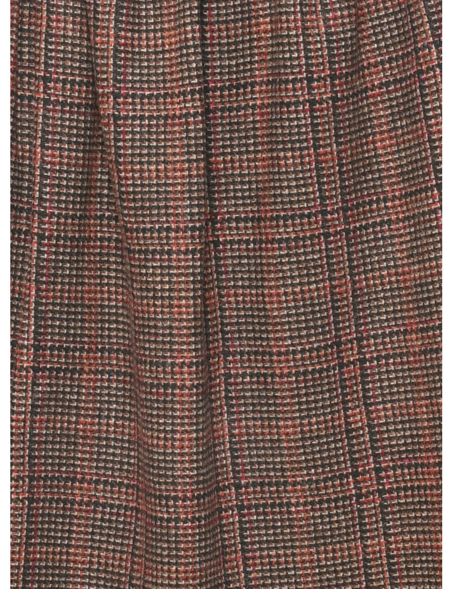 Checked Pattern Midi Skirt - M