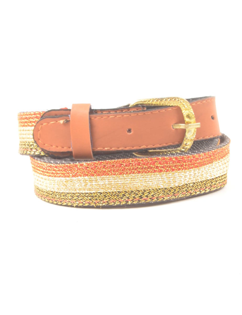 Lurex Thread Pattern Fashion Belt - L