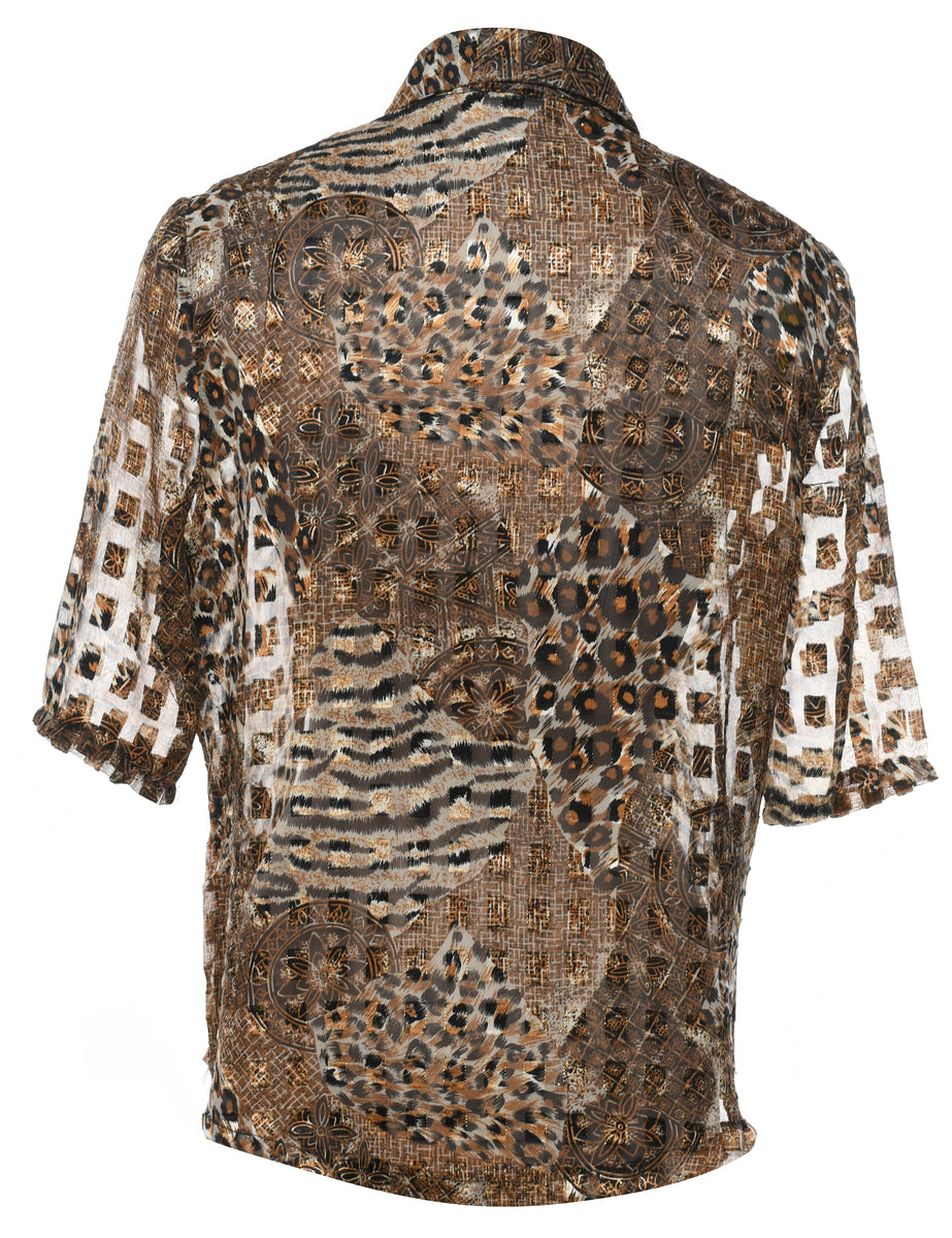 Animal Print Evening Shirt - L