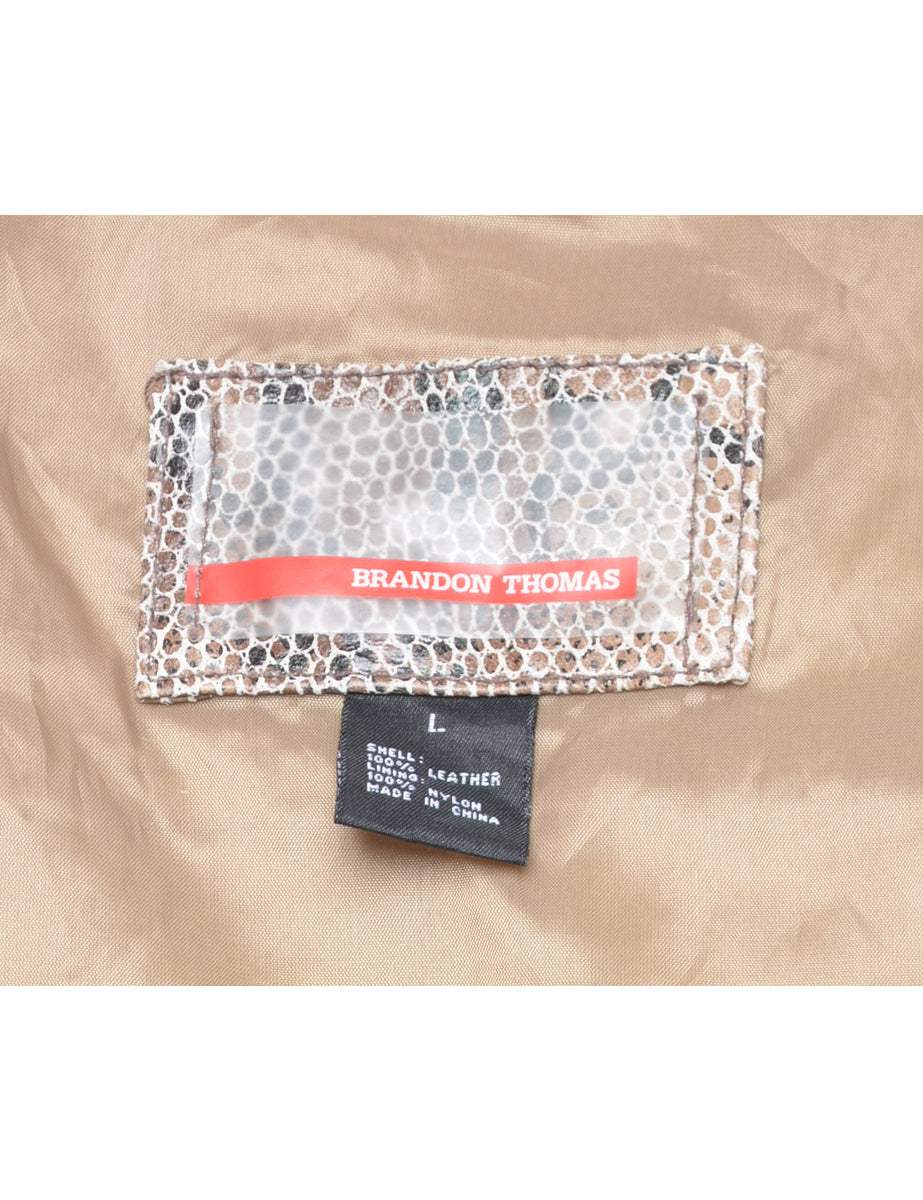 Snakeskin Faux Leather Jacket - L
