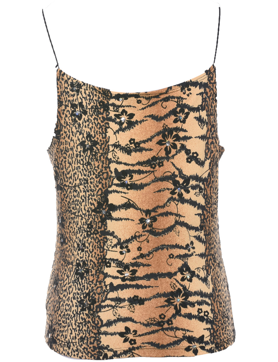 Leopard Print Y2K Evening Top - S