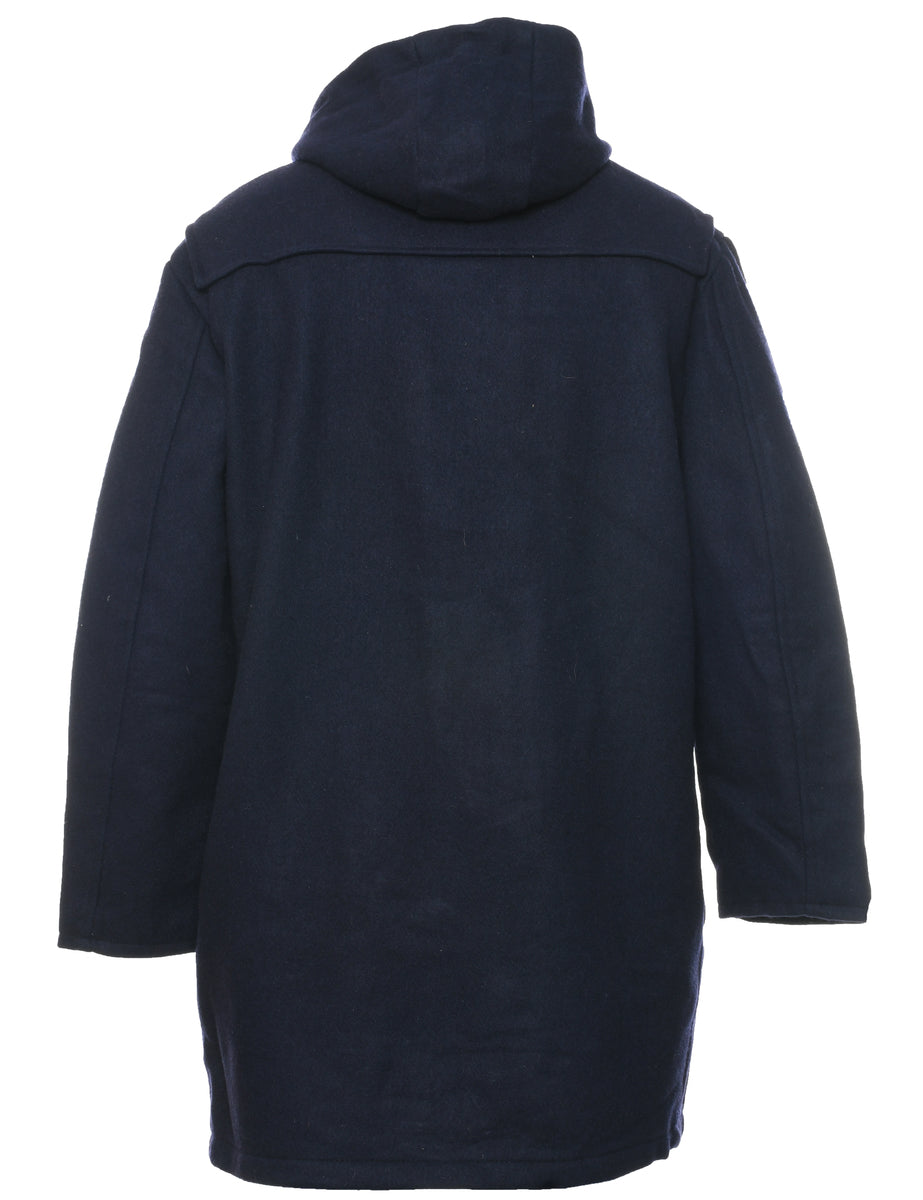 Hooded Navy Duffle Coat - M