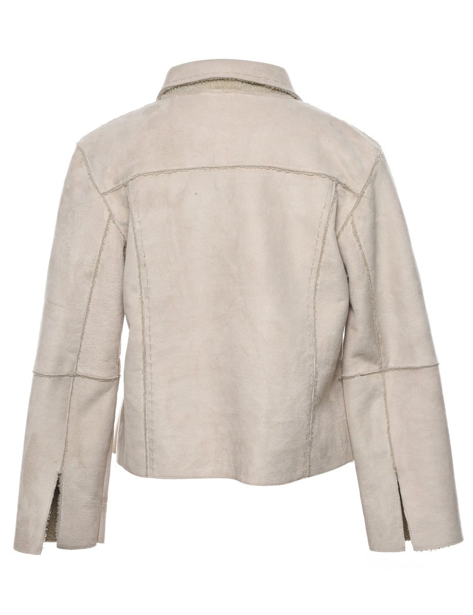 Shearling Lining Cropped Coat - L
