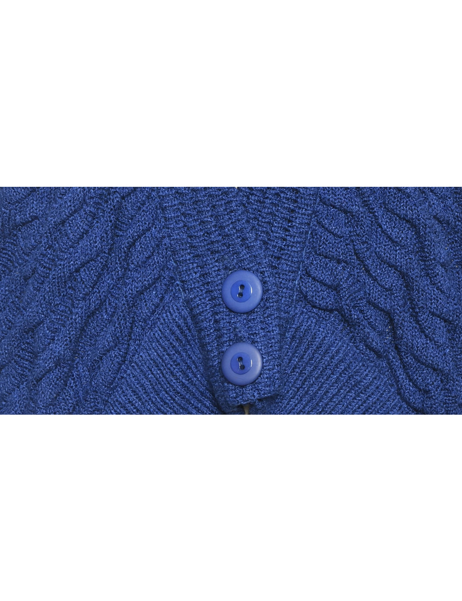 Button Front Navy Cardigan - XL