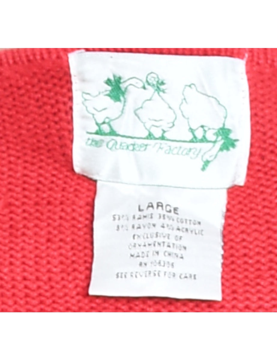 Reindeer Christmas Cardigan - L