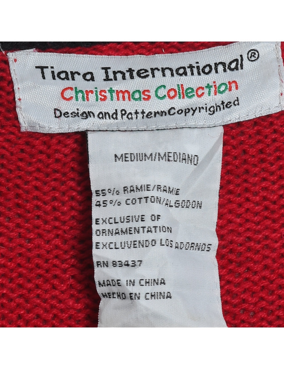 Floral Christmas Cardigan - M