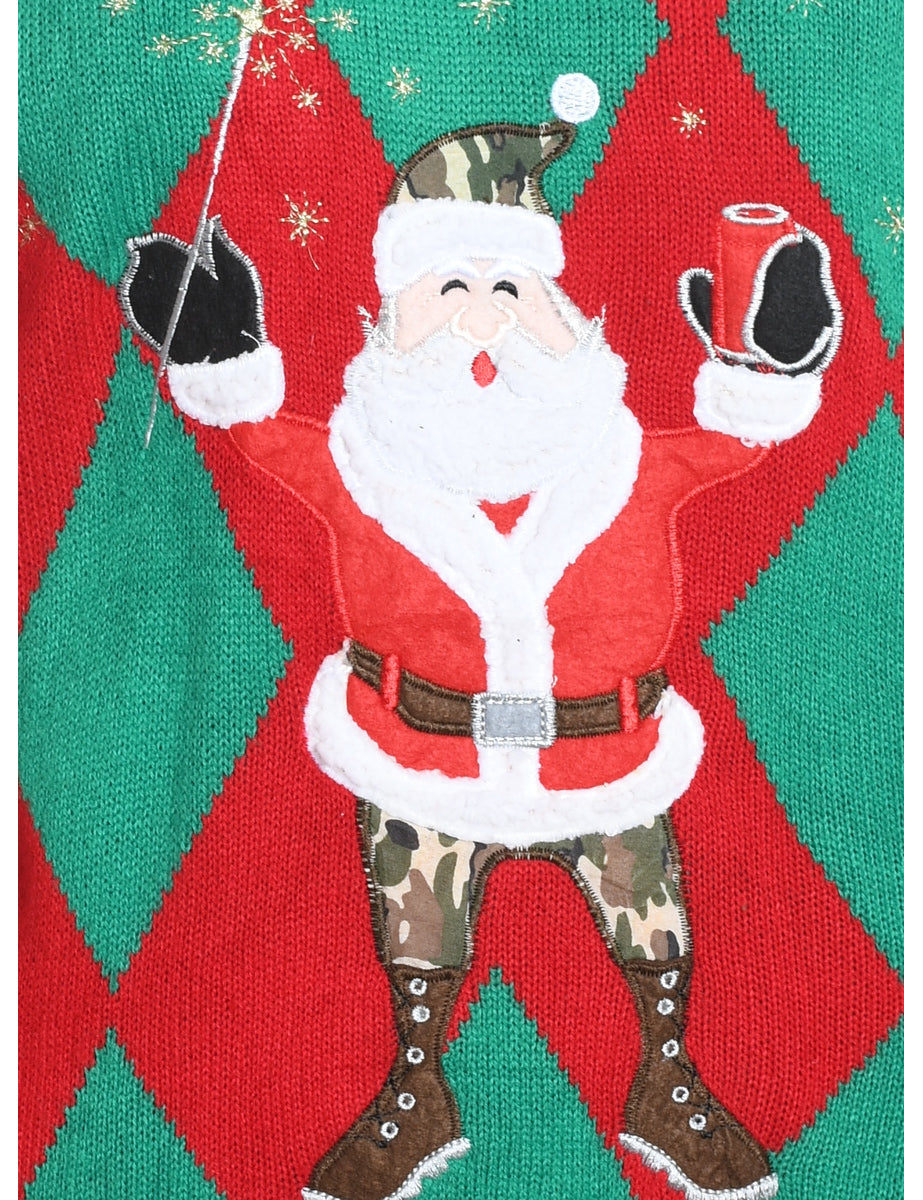 Santa Claus Christmas Jumper - M